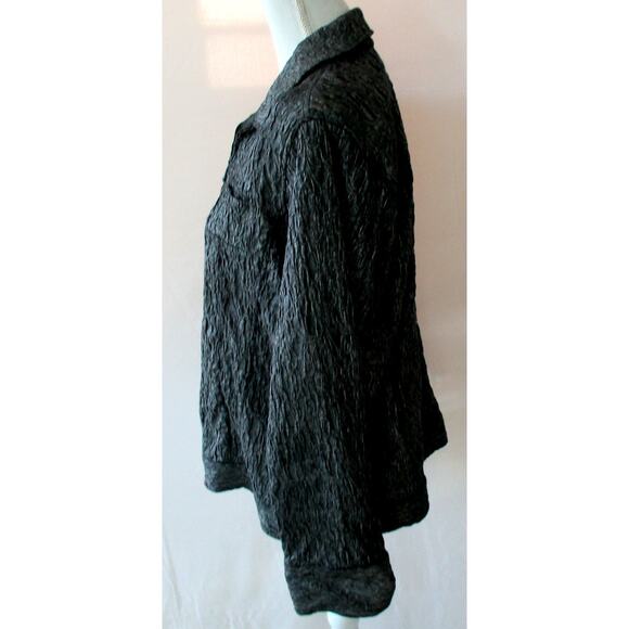 Chico's Women's Silver Long Sleeve Full Zip Snap Cuff Unlined Jacket Size XL - Picture 4 of 10